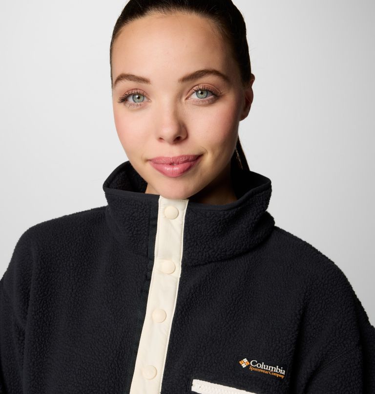 Helvetia II Cropped Half Snap Fleece, Color: Black, image 4