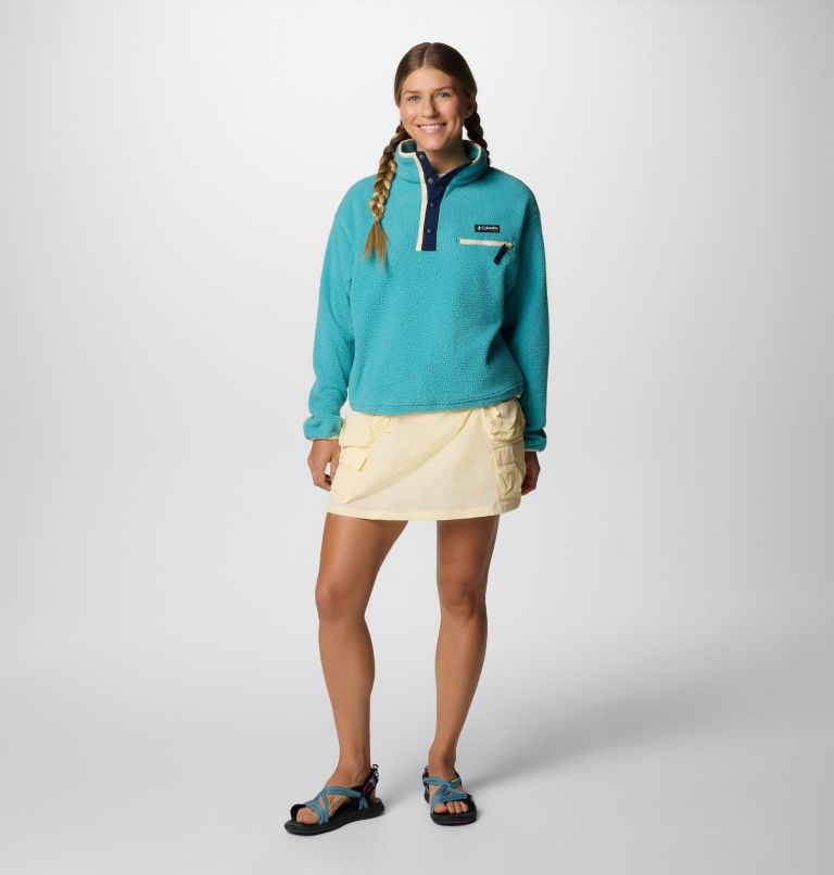 Forro polar sherpa corto con cierre medio Helvetia II para mujer, Color: Teal, image 6