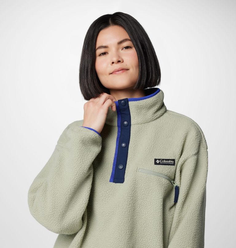 Helvetia II Cropped Half Snap Fleece, Color: Safari, image 7