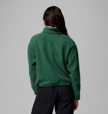 Forro polar sherpa corto con cierre medio Helvetia II para mujer, Color: Rain Forest, Collegiate Navy, Dark Stone, image 3