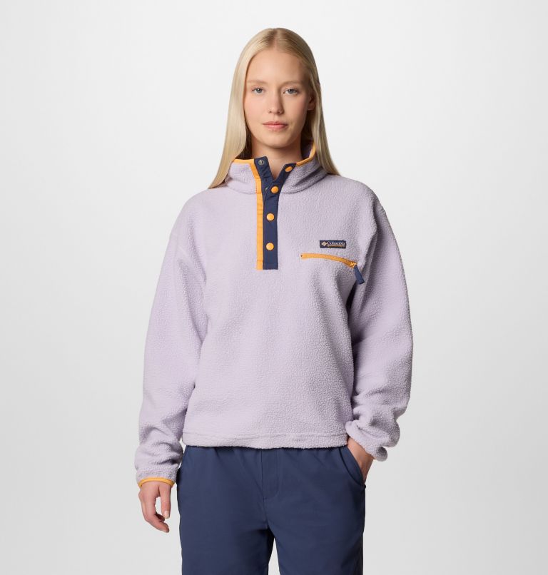 Polaire Sherpa Courte Semi-Boutonnée en Helvetia II Femme, Color: Lavender Pearl, image 1