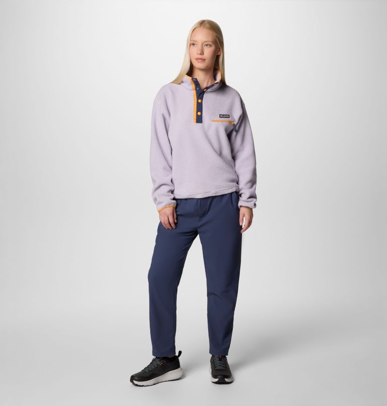 Forro polar sherpa corto con cierre medio Helvetia II para mujer, Color: Lavender Pearl, image 6