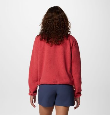 Women's Helvetia II Cropped Sherpa Half Snap Fleece, Color: Daredevil, image 10