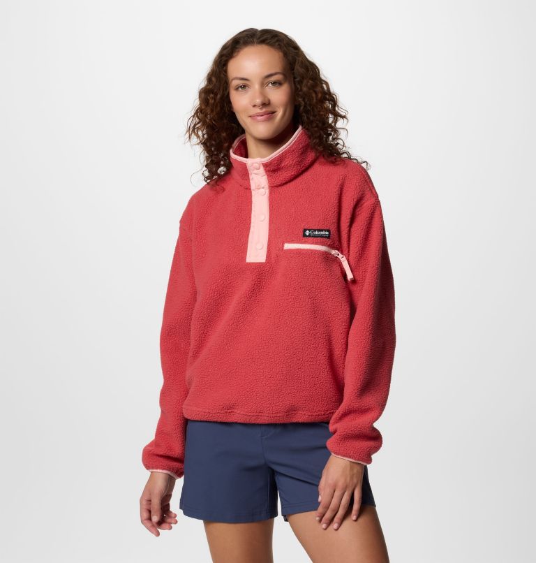 Helvetia II gecropptes Sherpa Half Snap Fleece, Color: Daredevil, image 1