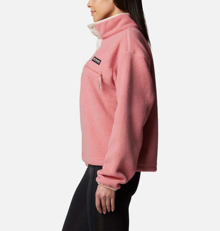 Helvetia II Cropped Half Snap Fleece, Color: Pink Agave, image 3