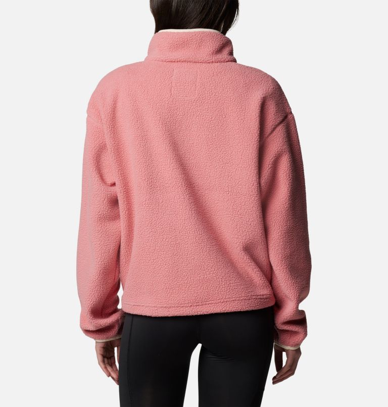 Helvetia II Cropped Half Snap Fleece, Color: Pink Agave, image 2