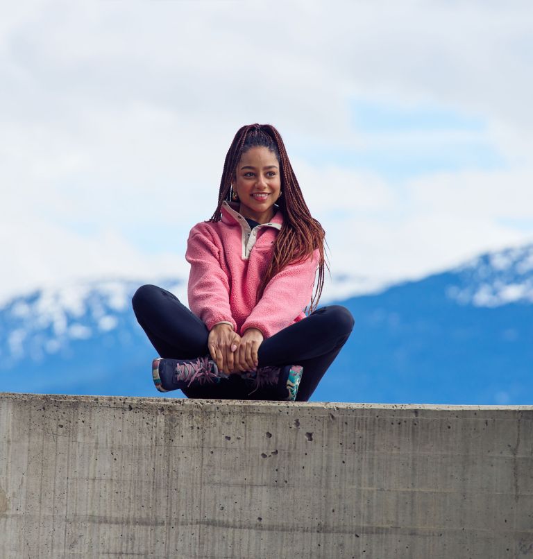 Helvetia II Cropped Half Snap Fleece, Color: Pink Agave, image 8