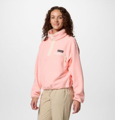 Forro polar sherpa corto con cierre medio Helvetia II para mujer, Color: Pink Sand, image 3
