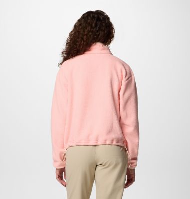 Women's Helvetia II Cropped Sherpa Half Snap Fleece, Color: Pink Sand, image 18