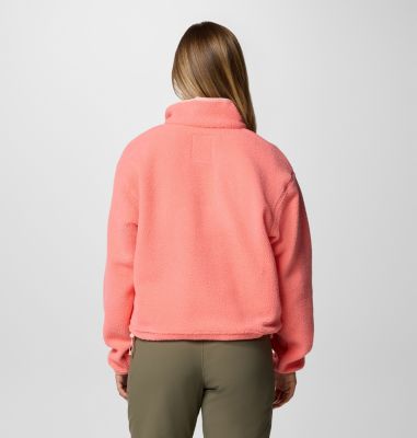 Women's Helvetia II Cropped Sherpa Half Snap Fleece, Color: Alpenglow, image 10