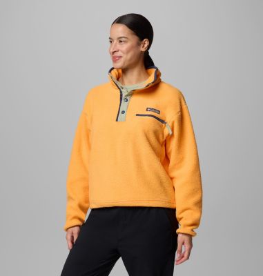 Forro polar sherpa corto con cierre medio Helvetia II para mujer, Color: Summer Orange, image 3