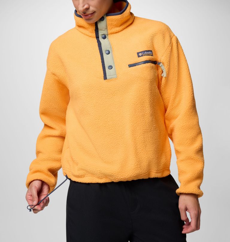 Forro polar sherpa corto con cierre medio Helvetia II para mujer, Color: Summer Orange, image 5