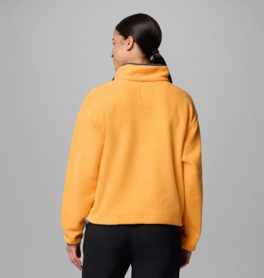 Helvetia II Cropped Half Snap Fleece, Color: Summer Orange, image 2