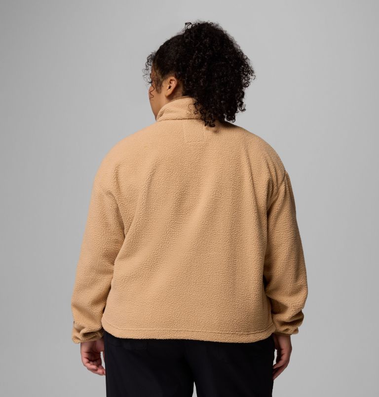 Women's Helvetia II Cropped Half Snap Fleece Pullover - Plus Size, Color: Canoe, image 3