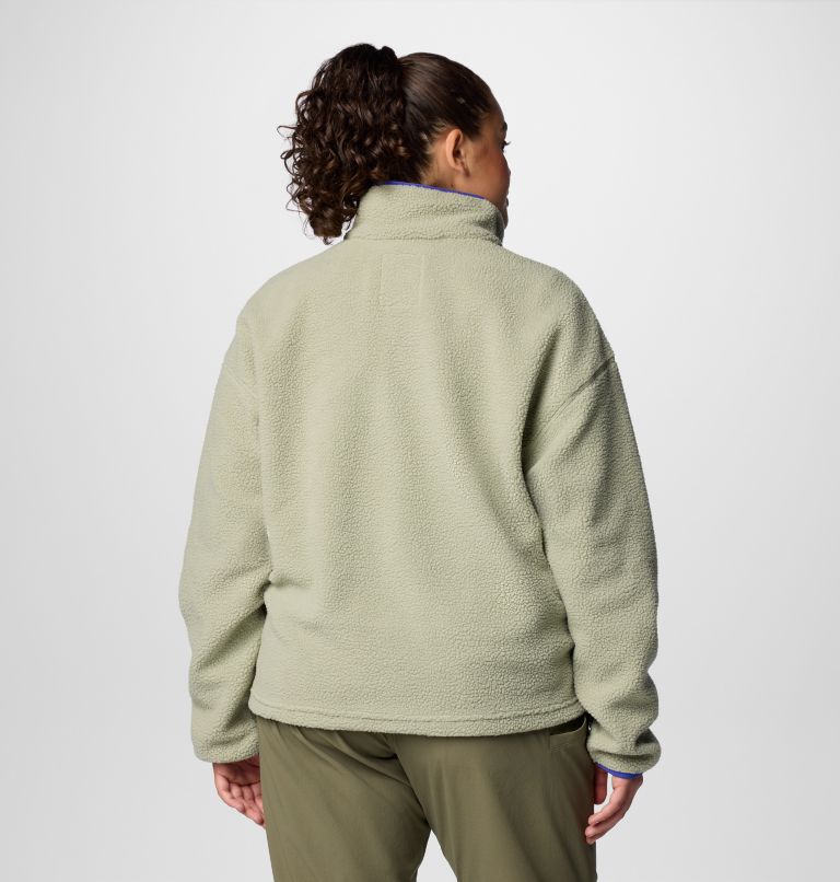 Women's Helvetia II Cropped Half Snap Fleece Pullover - Plus Size, Color: Safari, image 2