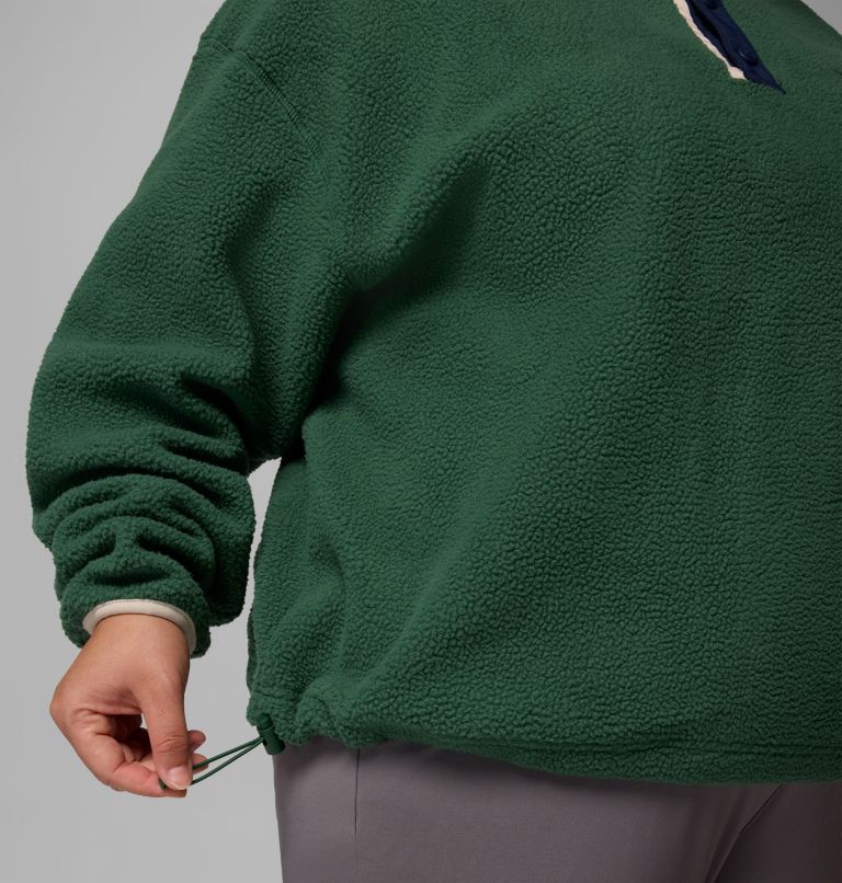 Women's Helvetia II Cropped Half Snap Fleece Pullover - Plus Size, Color: Rain Forest, Collegiate Navy, Dark Stone, image 6