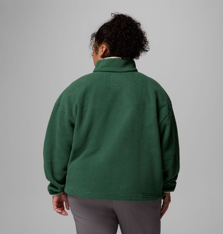 Women's Helvetia II Cropped Half Snap Fleece Pullover - Plus Size, Color: Rain Forest, Collegiate Navy, Dark Stone, image 3