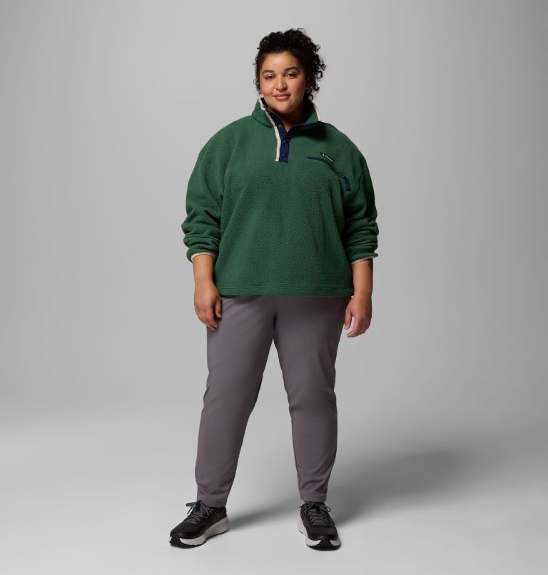 Women's Helvetia II Cropped Half Snap Fleece Pullover - Plus Size, Color: Rain Forest, Collegiate Navy, Dark Stone, image 2