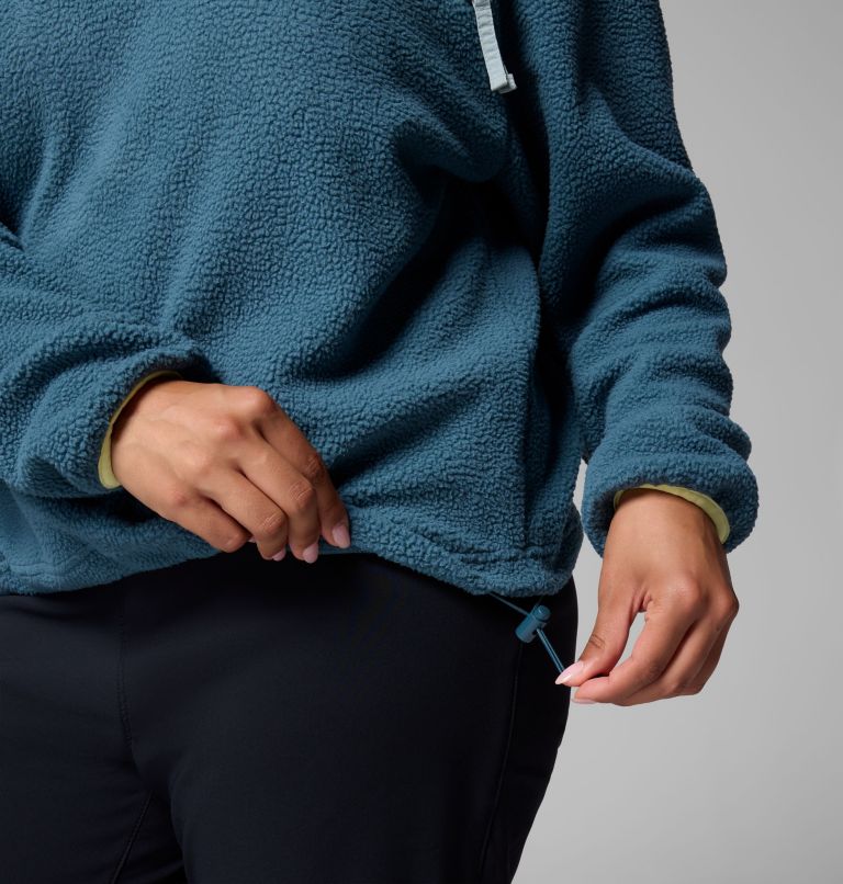 Women's Helvetia II Cropped Half Snap Fleece Pullover - Plus Size, Color: Everblue, Crushed Blue, Citron Haze, image 6