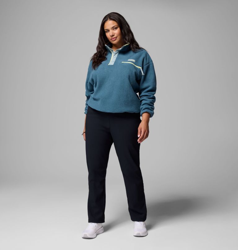 Women's Helvetia II Cropped Half Snap Fleece Pullover - Plus Size, Color: Everblue, Crushed Blue, Citron Haze, image 2