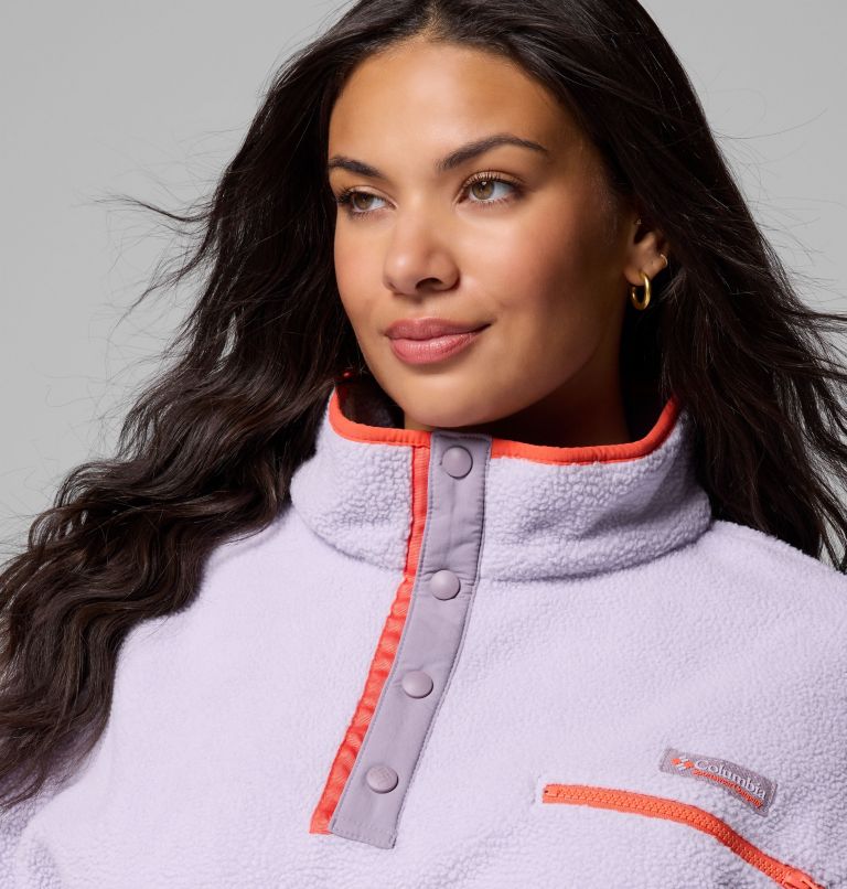 Women's Helvetia II Cropped Half Snap Fleece Pullover - Plus Size, Color: Lavender Pearl, Shale Purple, Zing, image 5