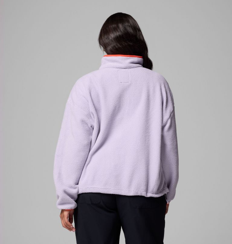Women's Helvetia II Cropped Half Snap Fleece Pullover - Plus Size, Color: Lavender Pearl, Shale Purple, Zing, image 3