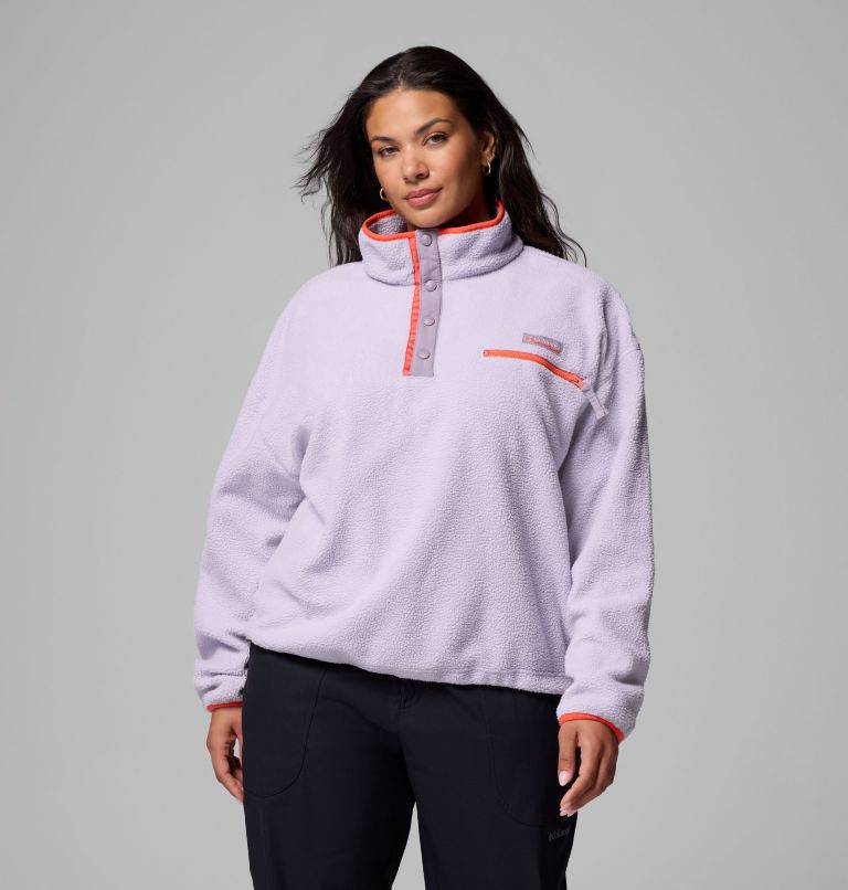 Women's Helvetia II Cropped Half Snap Fleece Pullover - Plus Size, Color: Lavender Pearl, Shale Purple, Zing, image 1