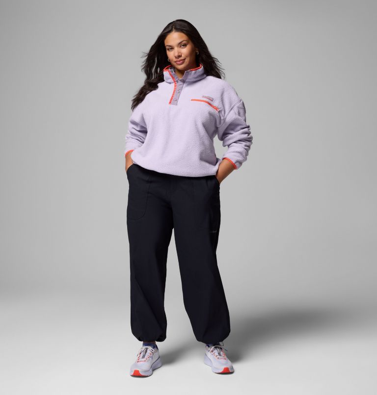 Women's Helvetia II Cropped Half Snap Fleece Pullover - Plus Size, Color: Lavender Pearl, Shale Purple, Zing, image 2