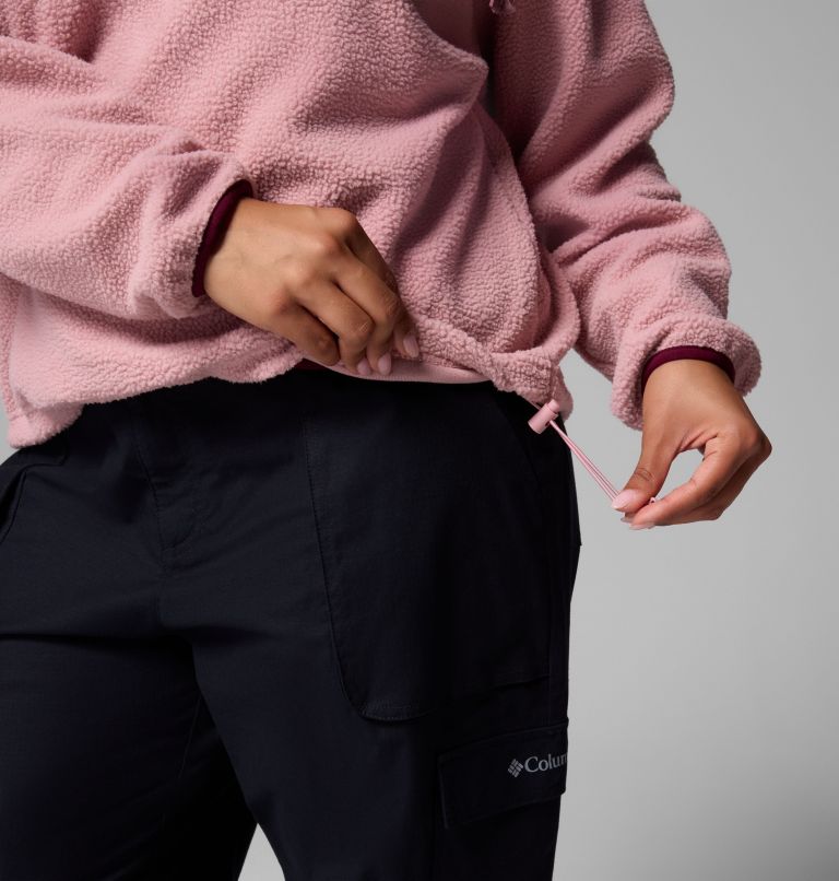 Women's Helvetia II Cropped Half Snap Fleece Pullover - Plus Size, Color: Eraser Pink, Fig, Rich Wine, image 6
