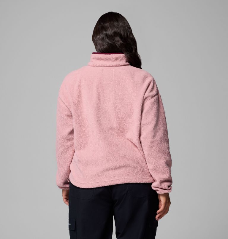 Women's Helvetia II Cropped Half Snap Fleece Pullover - Plus Size, Color: Eraser Pink, Fig, Rich Wine, image 3