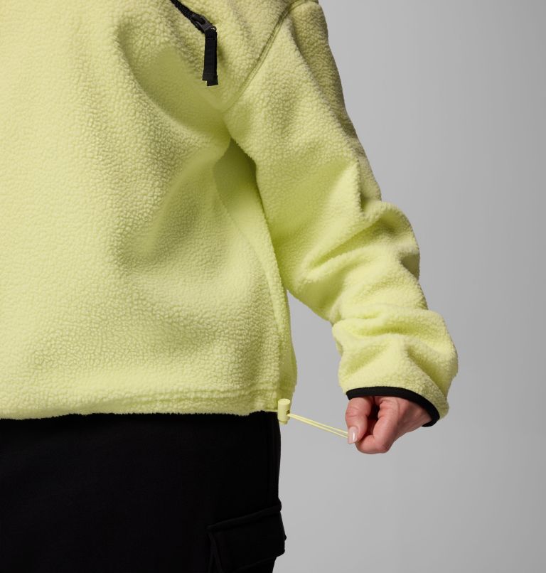 Women's Helvetia II Cropped Half Snap Fleece Pullover - Plus Size, Color: Citron Haze, Black, Compass Blue, image 6