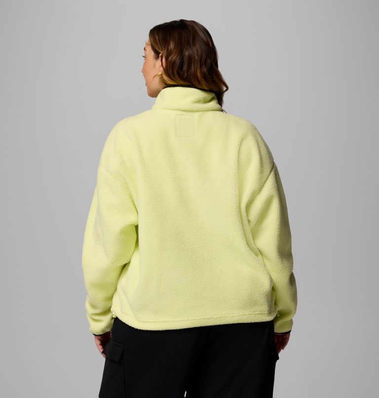 Women's Helvetia II Cropped Half Snap Fleece Pullover - Plus Size, Color: Citron Haze, Black, Compass Blue, image 3