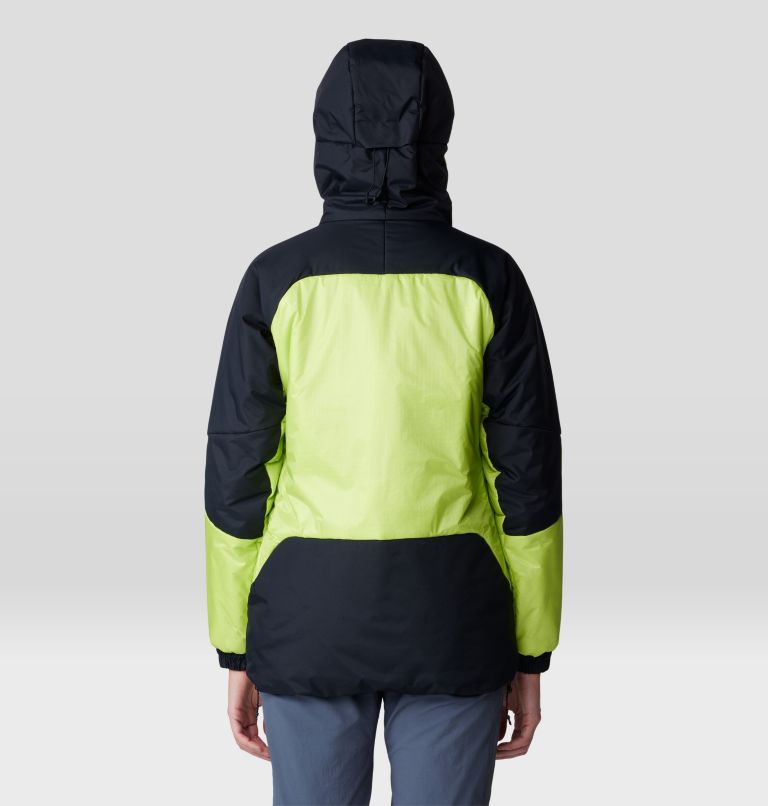 Women's Compressor Alpine Hooded Jacket, Color: Citron Glow, Black, image 2