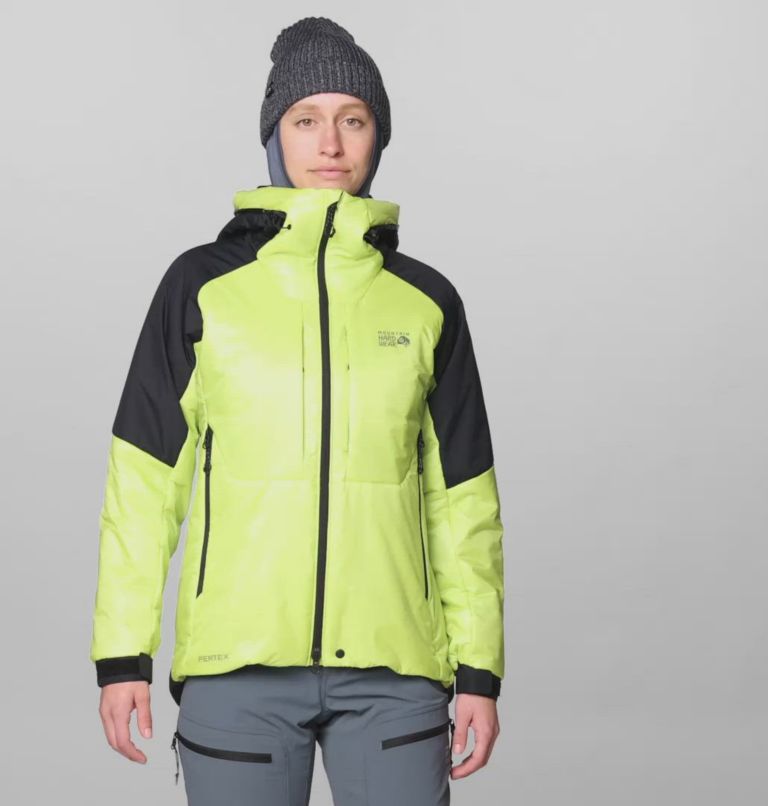 Manteau à capuchon Compressor Alpine, Color: Citron Glow, Black