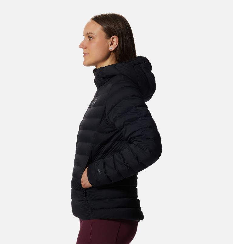 Women's Deloro Down Full Zip Hoody, Color: Black, image 3