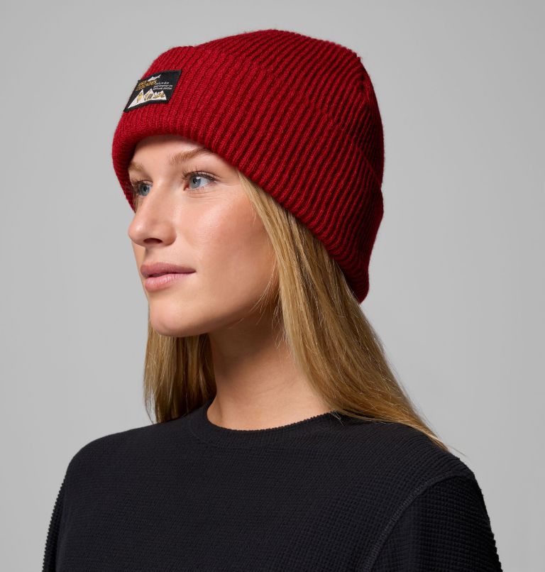 Provisions Cuffed Beanie, Color: Red Dahlia, Heritage High Cascades, image 5