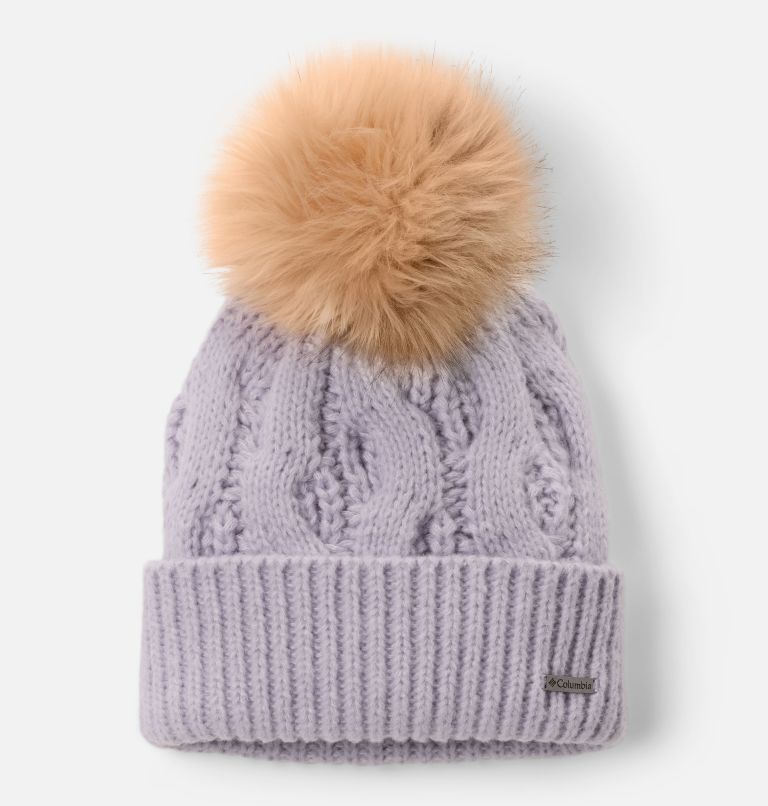 Women's Boundless Days Cable Knit Pom Beanie, Color: Lavender Pearl, image 1