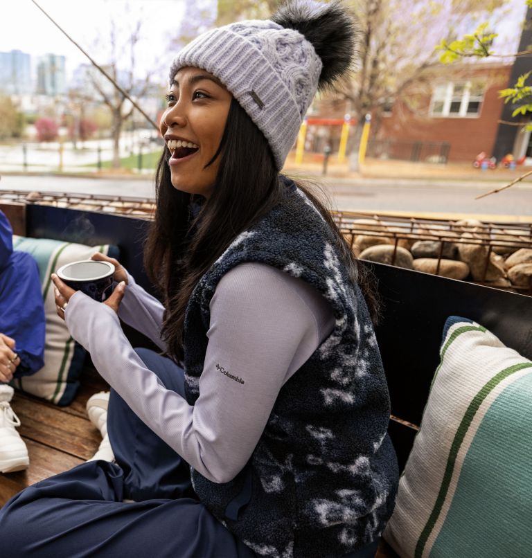 Unisex Boundless Days Cable Knit Pom Beanie, Color: Snowdrift, image 2