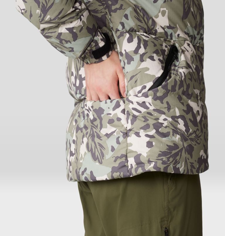 Women's Nevadan Down Jacket, Color: Mantis Green Forests Floor Print, image 5