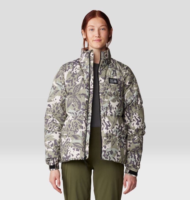 Women's Nevadan Down Jacket, Color: Mantis Green Forests Floor Print, image 9