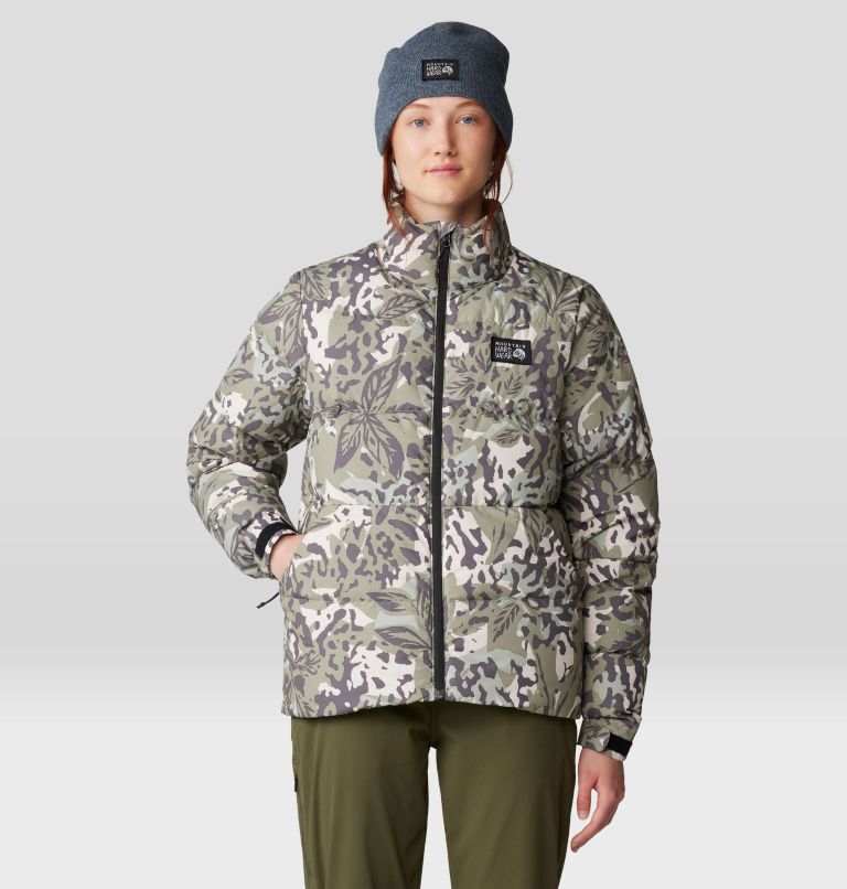 Women's Nevadan Down Jacket, Color: Mantis Green Forests Floor Print, image 10