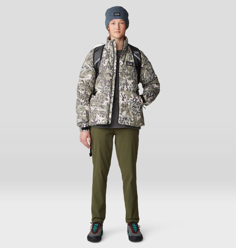 Women's Nevadan Down Jacket, Color: Mantis Green Forests Floor Print, image 11