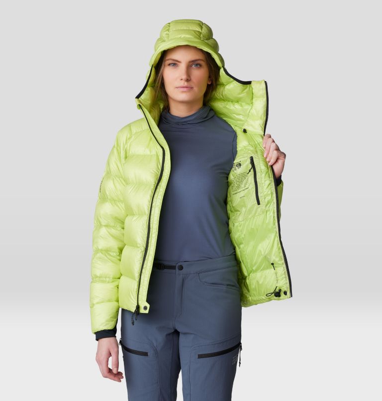 Women's Phantom Alpine Down Hooded Jacket, Color: Citron Glow, image 11