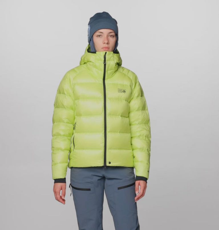 Women's Phantom Alpine Down Hooded Jacket, Color: Citron Glow