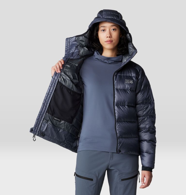 Women's Phantom Alpine Down Hooded Jacket, Color: Blue Slate, image 9