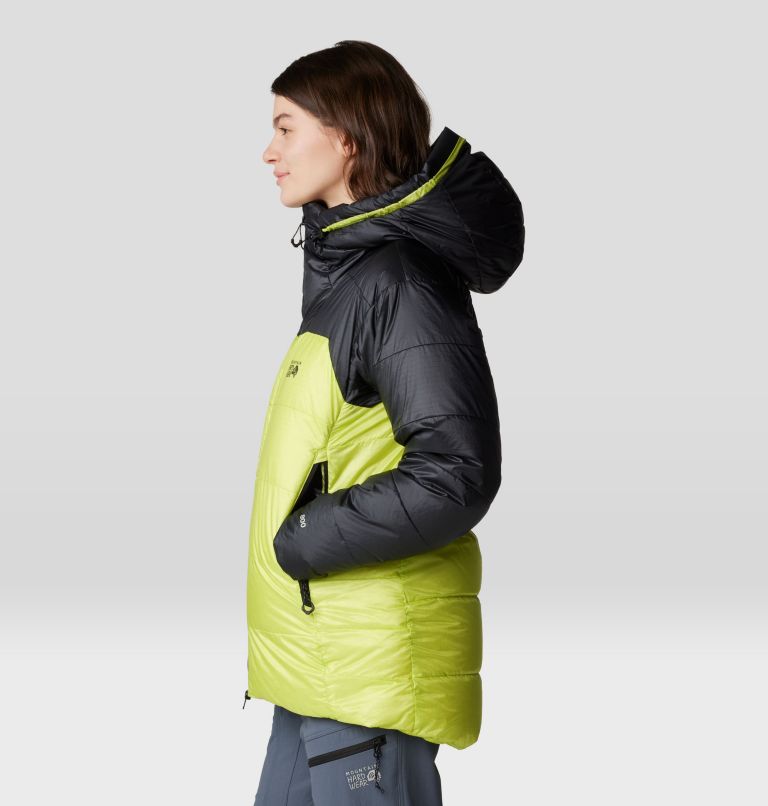 Women's Phantom Belay Down Parka, Color: Citron Glow, Black, image 3
