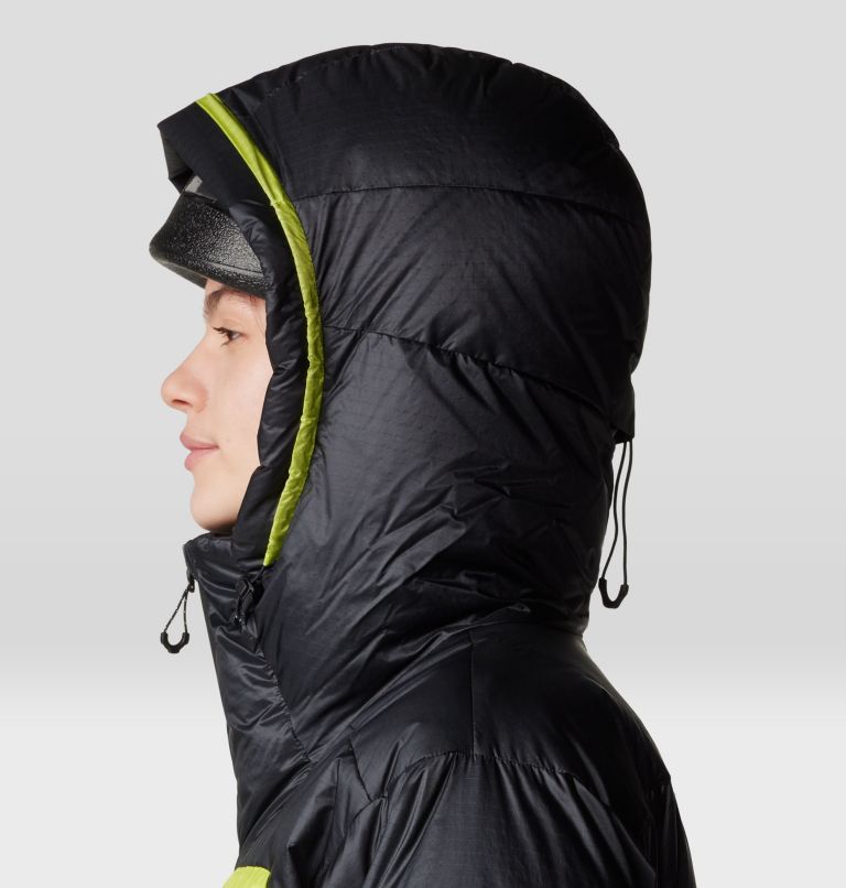 Women's Phantom Belay Down Parka, Color: Citron Glow, Black, image 7
