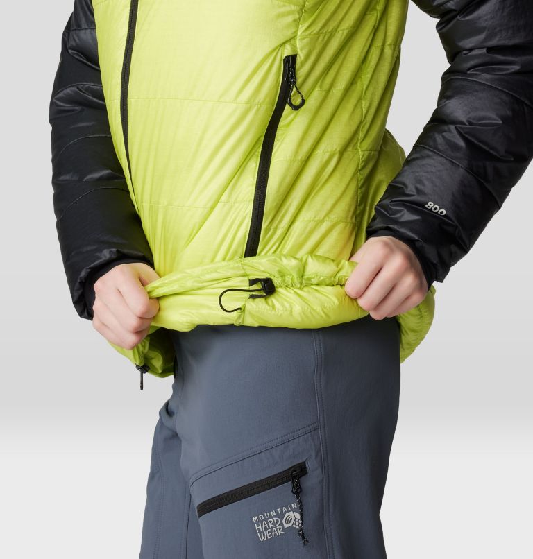 Women's Phantom Belay Down Parka, Color: Citron Glow, Black, image 10