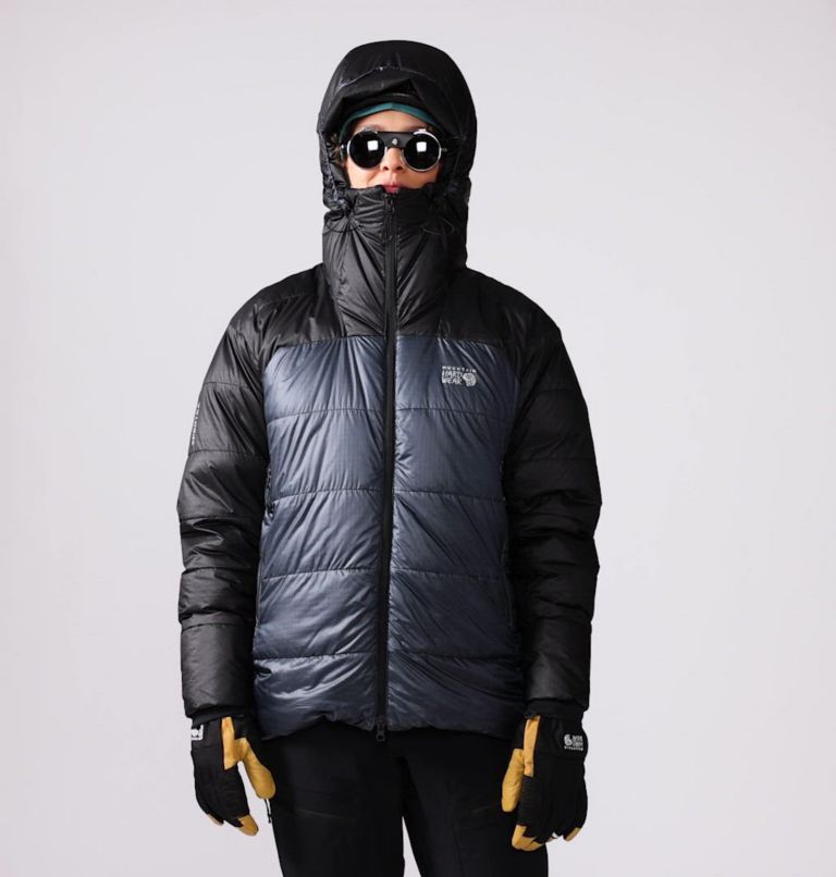 Women's Phantom Belay Down Parka, Color: Blue Slate, Black