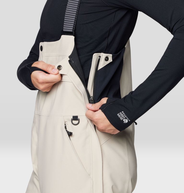 Women's Powder Maven Bib, Color: Fossil, Black, image 7